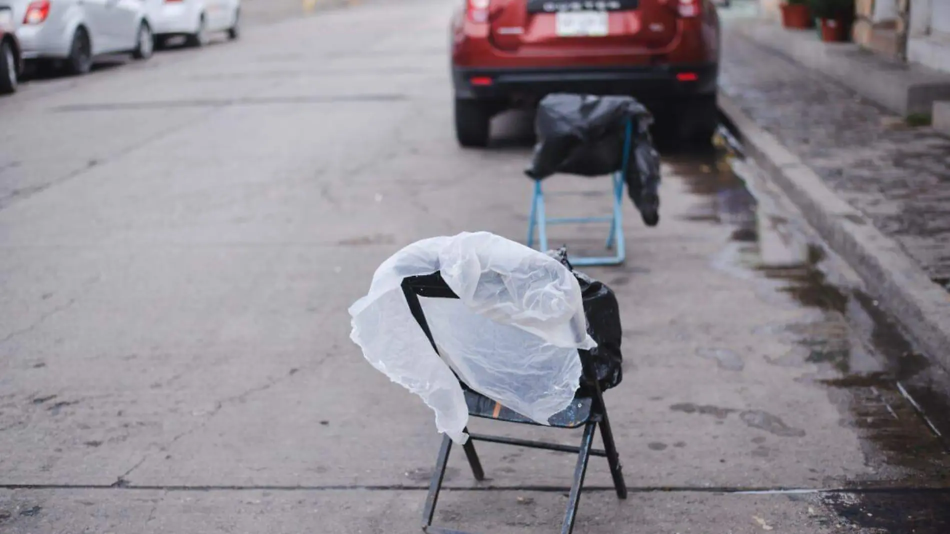 Apartado de lugares para estacionamiento